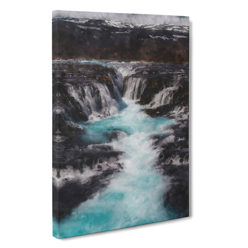 Bruarfoss Waterfall in Iceland - Wrapped Canvas, 50cm H x 35cm W x 3cm D