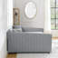 Structure de lit double capitonnée capitonnée, structure de canapé-lit avec dossier et accoudoirs confortables, lit double pour chambre à coucher, salon, velours gris-1835227977