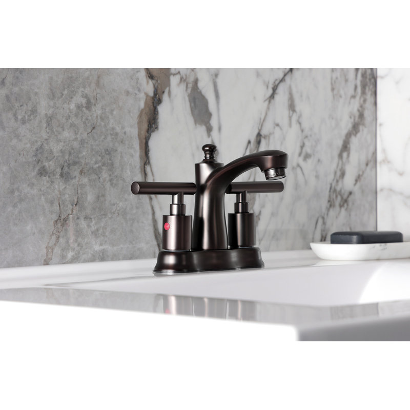 Kingston Brass FB7615CML Manhattan 4 In. Centerset Bathroom Faucet With Pop-Up Drain, Oil Rubbed Bronze, Bronze huilé