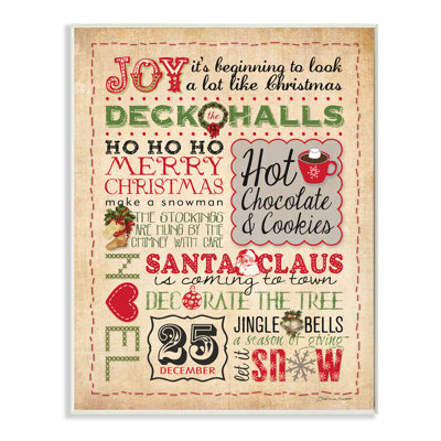 «Joy Deck the Halls» par Stephanie Workman Marrot, reproduction d'art textuel sur toile tendue