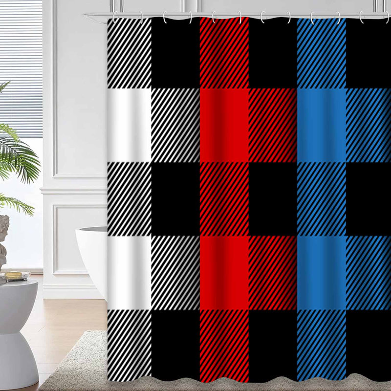 Rideau de douche avec 12 crochets Lumberjack, L 72 po x l 84 po
