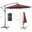 Parasol de patio en porte-à-faux décalé de 10 pi et abat-jour ajustable à 360 ° avec base d'eau, brun