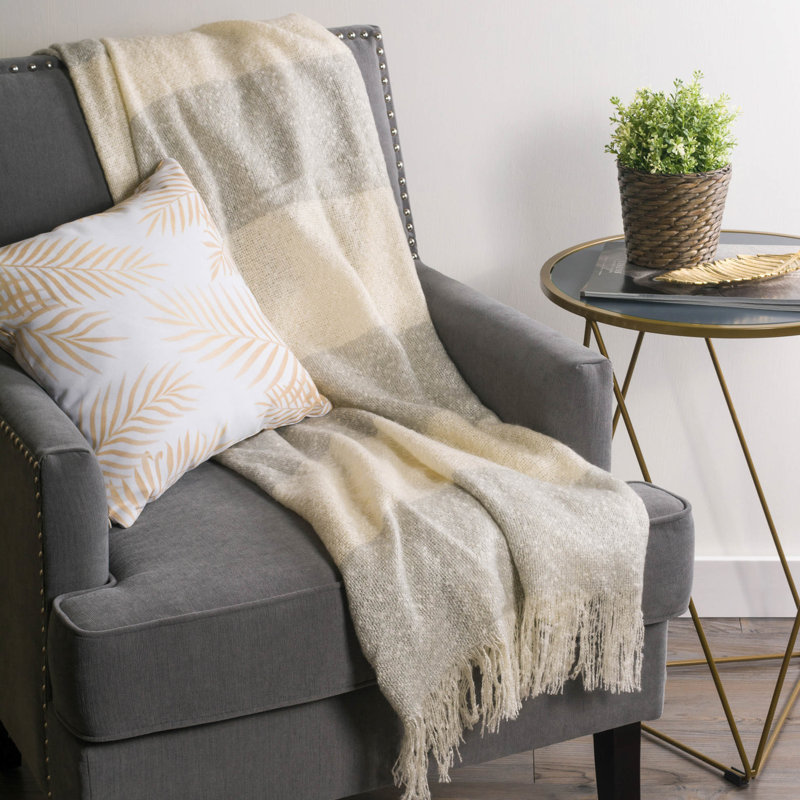 Sherpa Reversible Brown and Beige Acrylic Throw Blanket