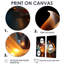Feu, vagues d'eau bleues et orange - formes abstraites sur toile, formes modernes-114714497-114714495-114714496