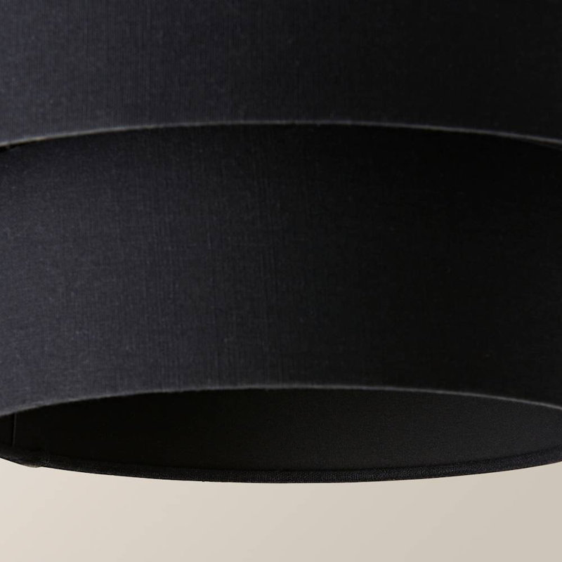 Talar 20cm H Linen Blend Drum Lamp Shade ( Slip-On ), Black