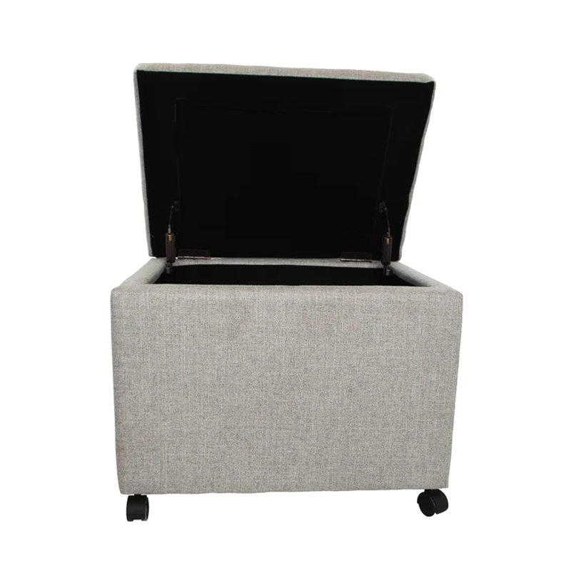 Rangement en tissu gris avec roulettes de mouvement pour un usage à la maison et au bureau