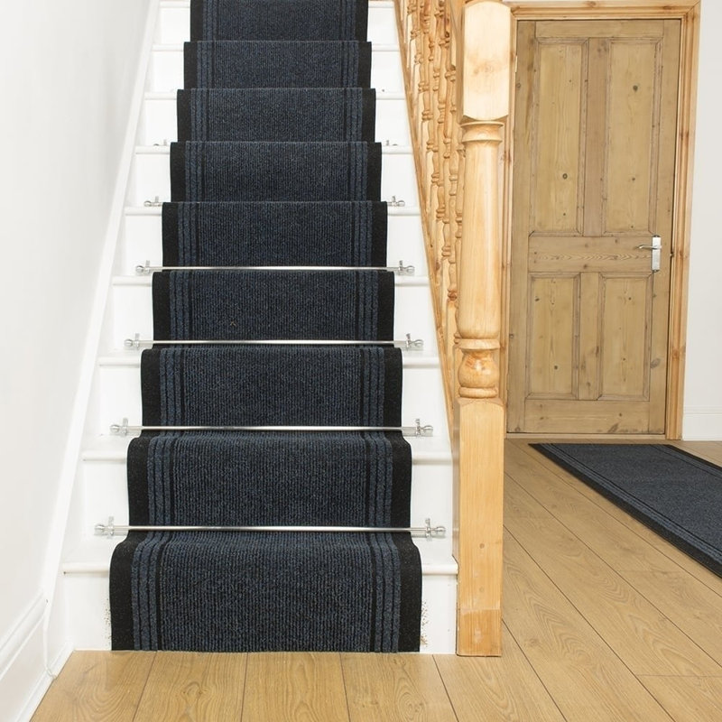 Stair Runner Abby Solid Colour Flatweave Area Rug, Runner 80 x 540cm
