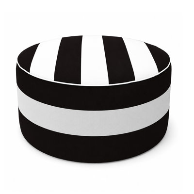 Repose-pieds d'extérieur gonflable avec repose-pieds 21 po x 21 po x 20 po avec repose-pieds, pouf portatif pour patio, jardin, camping et intérieur - noir / blanc