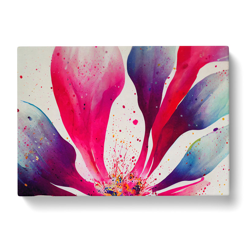 Popular Flower Splash Abstract - Wrapped Canvas, 50cm H x 76cm W x 3cm D