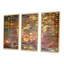 Cubes jaunes sur fond nébuleux - Ensemble de 3 reproductions sur toile-542296716-542296719