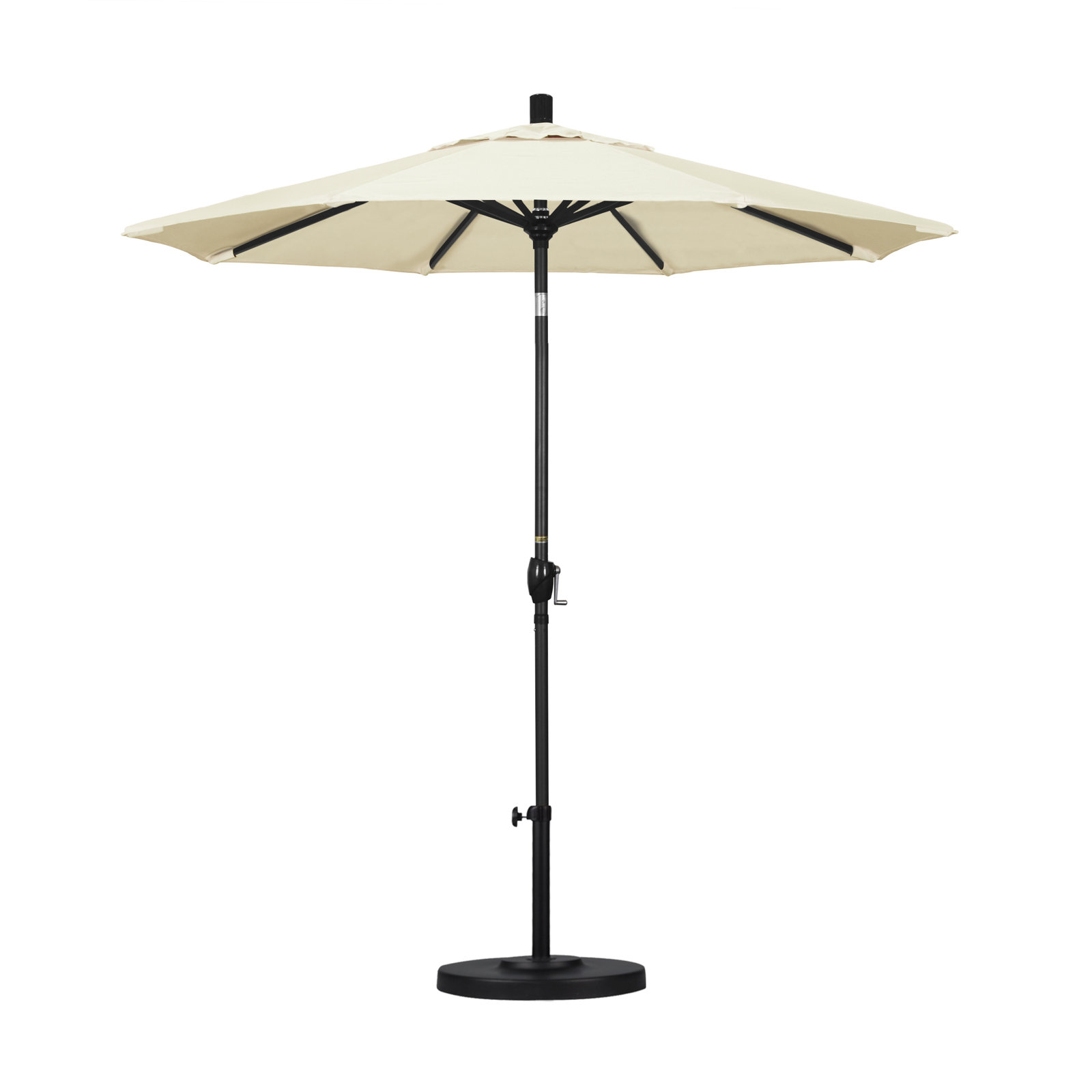 90'' Outdoor Umbrella, Canvas Natural Sunbrella® Canvas, Sunbrella®, Black