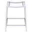 Ensemble de tabourets de comptoir Staten Chrome sans dossier, style rétro moderne avec sièges en acrylique et structure en métal pour îlots de cuisine-132940651