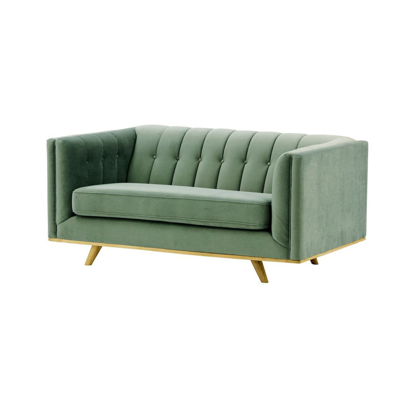 Banisha 2 Seater Velvet Sofa, Green
