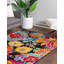 Tapis jaune à motif floral Lorene-86603341