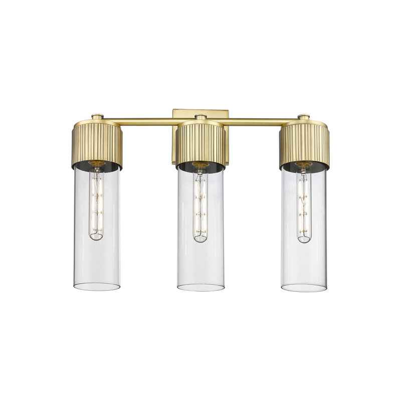Maliayah 3 - Light Dimmable Vanity Light, Brushed Brass, Clear