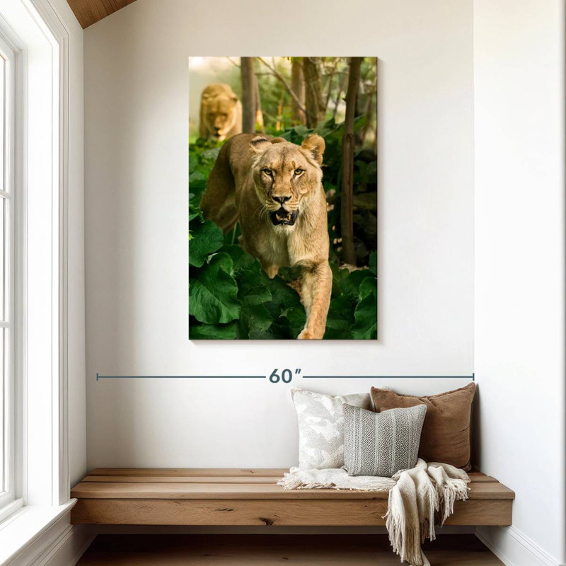 Brampt Hunting Lioness, 45" H x 30" W