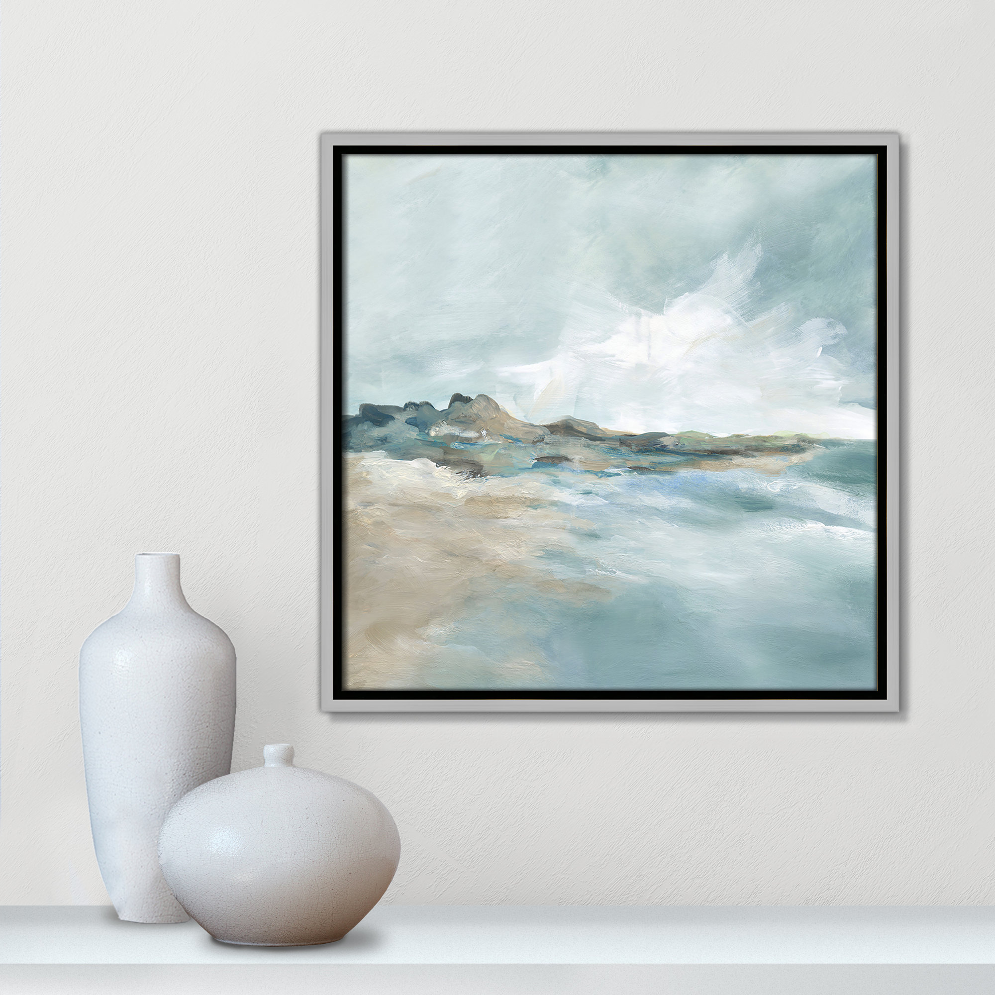 Sandpoint Print by Carol Robinson, Silver, 17.5" H x 17.5" W