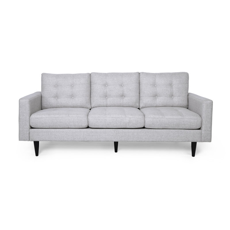 Canapé à accoudoirs carrés de 82,7 po Cudahy, 100 % polyester beige