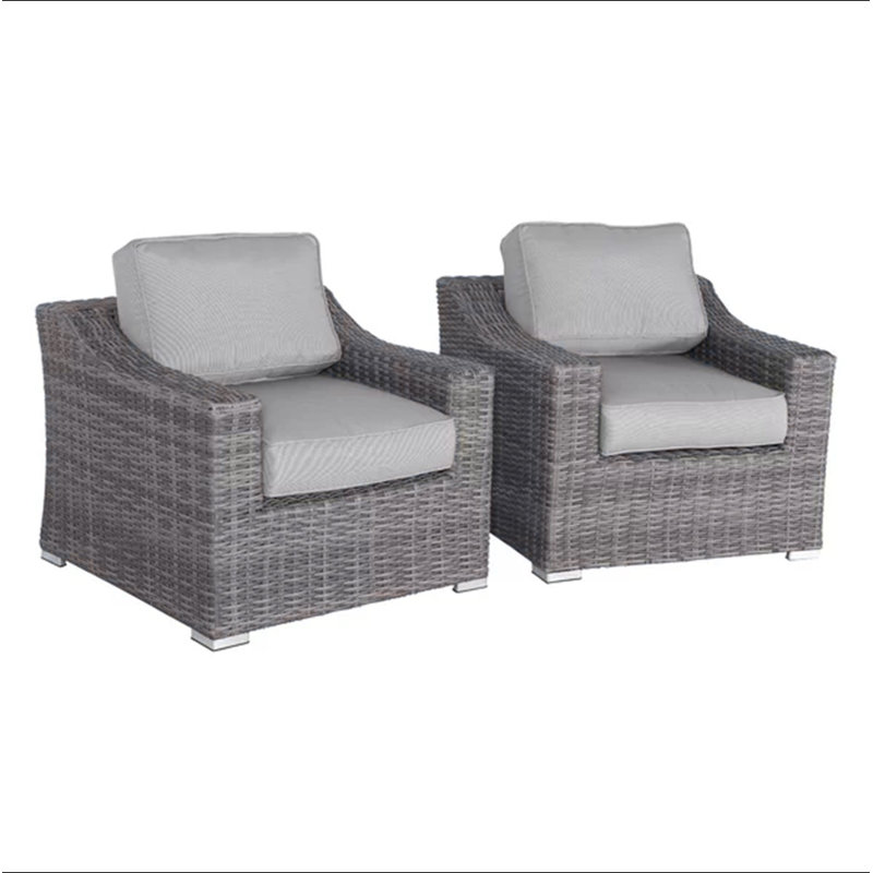 Chaise de patio entièrement assemblée avec coussins, Beige