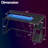 L-Shaped Gaming Desk With LED Lights, Power Outlets, Storage Shelves - 55 Inch Carbon Fiber Black