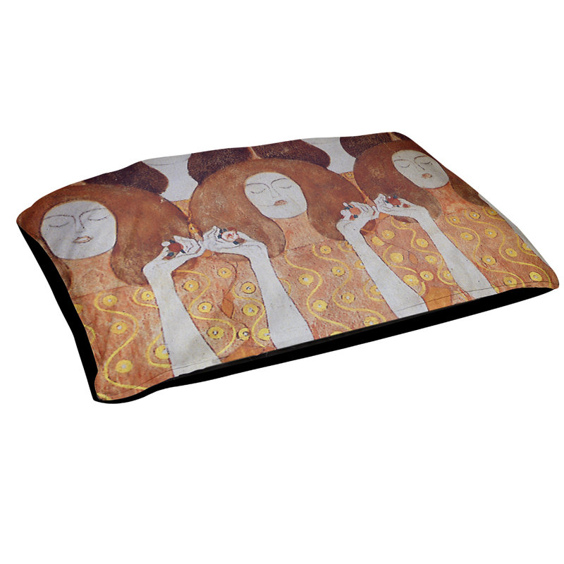 Coussin pour chien ange/classique, Grand (H 17 po x l 52 po x P 42 po), Orange / gris clair