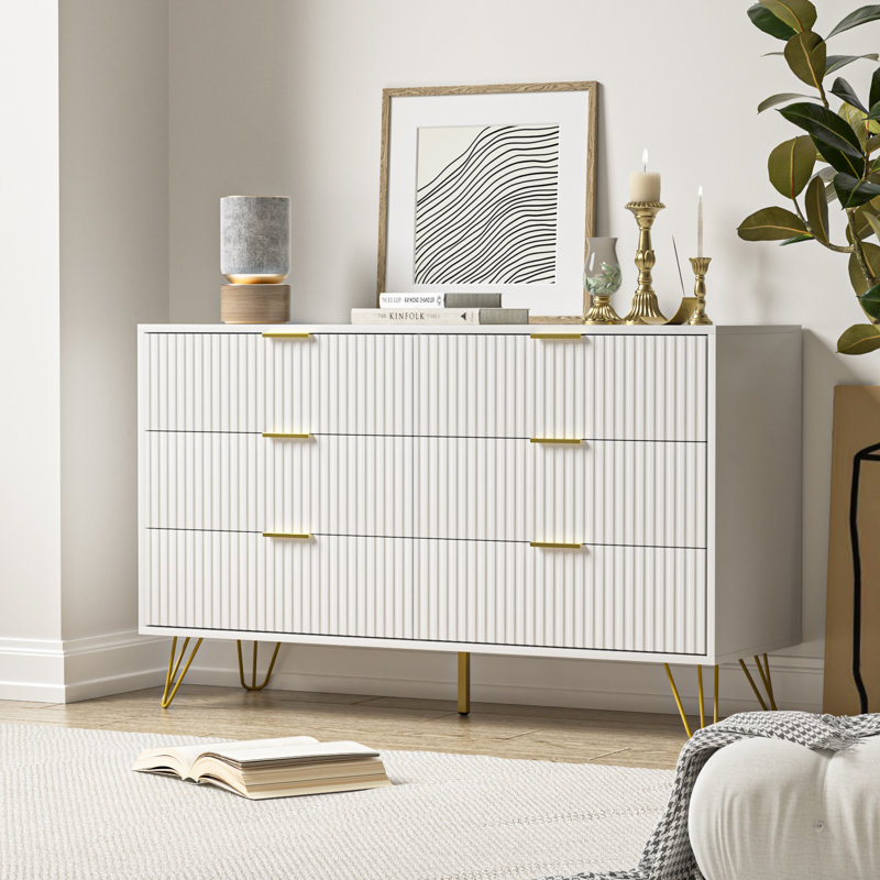 Commode 6 tiroirs Sybrand, Blanc