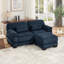 Canapé modulaire en L Cloud Couch, canapé 2 places avec repose-pieds, coussins de siège épais et confortables, tissu en velours côtelé respirant-1541672034