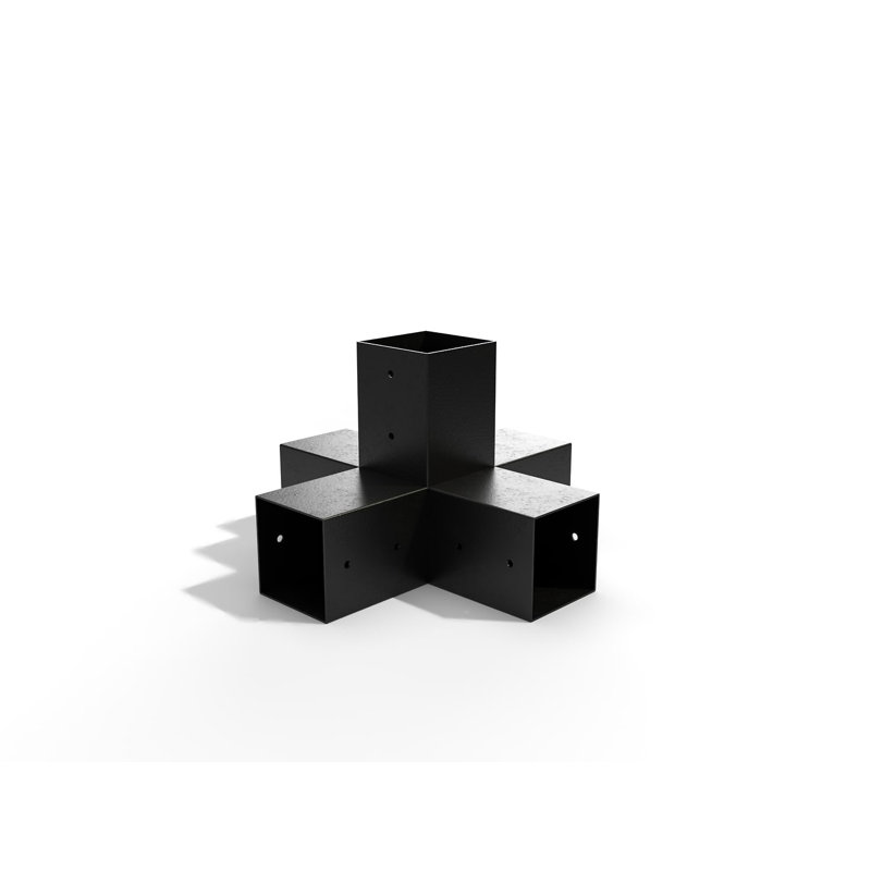 Bjorn Woodworks Black Steel Bracket, 4" H x 4" W