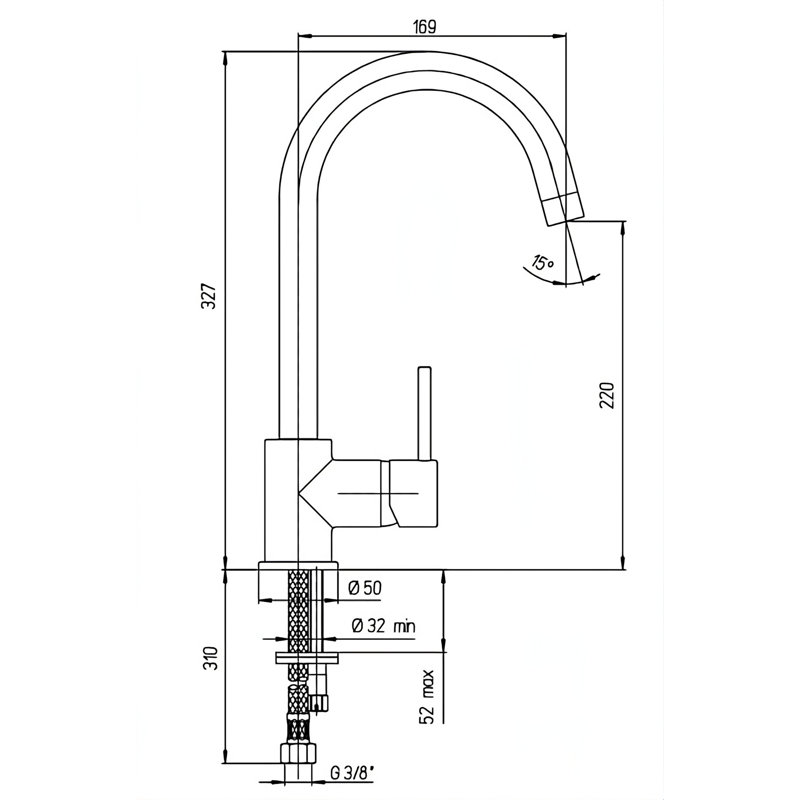 Piralla Cox Kitchen Faucet, Brushed Nickel