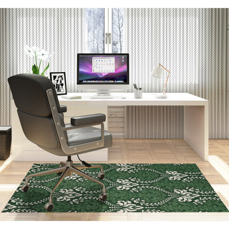 Tapis de chaise rectangulaire Novelle, L 48 po x L 72 po, Vert