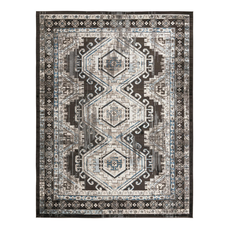 Tapis oriental gris Shanil, Rectangle 10 pi x 13 pi 1 po