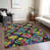 Machine Washable Indoor/Outdoor Christain ACN1327 Black Rug