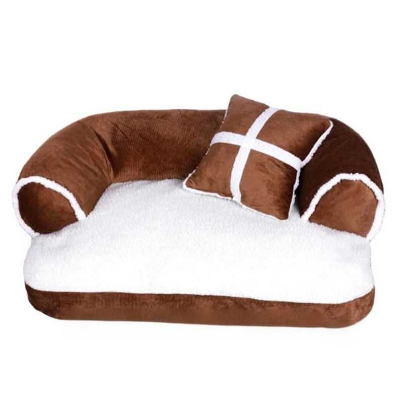 Canapé-lit chaud pour chien, Moyen (H 7,87 po x l 27,56 po x P 20,47 po), Brun