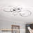 66w Modern Led Ceiling Light, 5 Rings Flower Flush Mount Light Fixture With Remote Control Chrome Dimmable Ceiling Lamp For Living Room, Bedroom, Dining Room, Hallway, Kitchen