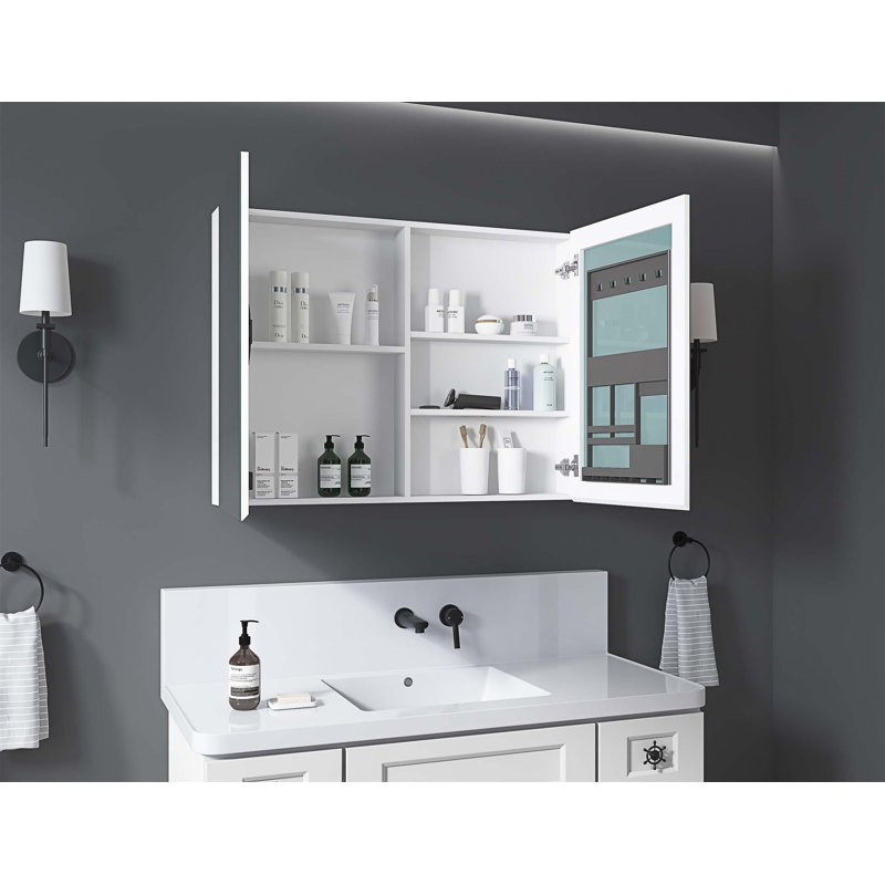 Armoire de rangement murale pour salle de bain, armoire à pharmacie, armoire de salle de bain moderne avec miroir