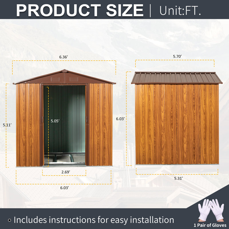 5 ft. W x 6 ft. D PVC Storage Shed