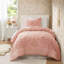 Ensemble de couette matelassée à motifs floraux 2 pièces rose pour lit simple-136113800-136113801