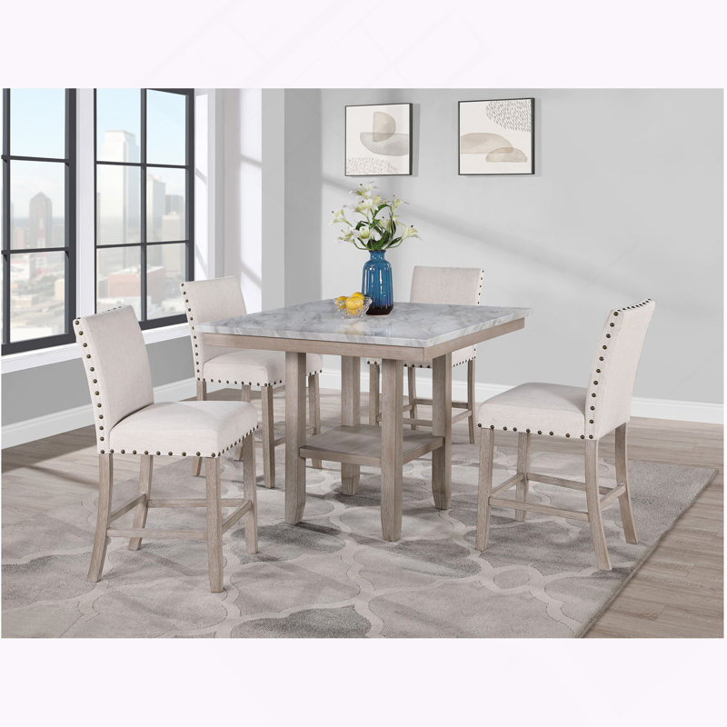 MARIAN WHITE BAR STOOL  (KIT OF 2), Beige Seat/ Light Brown Frame 