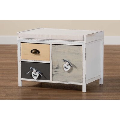 Alessandra Upholstered Drawer Storage Bench -  iHome Studio, WIBCH-104596