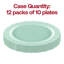 Grandes assiettes jetables rondes en plastique turquoise (10 po)