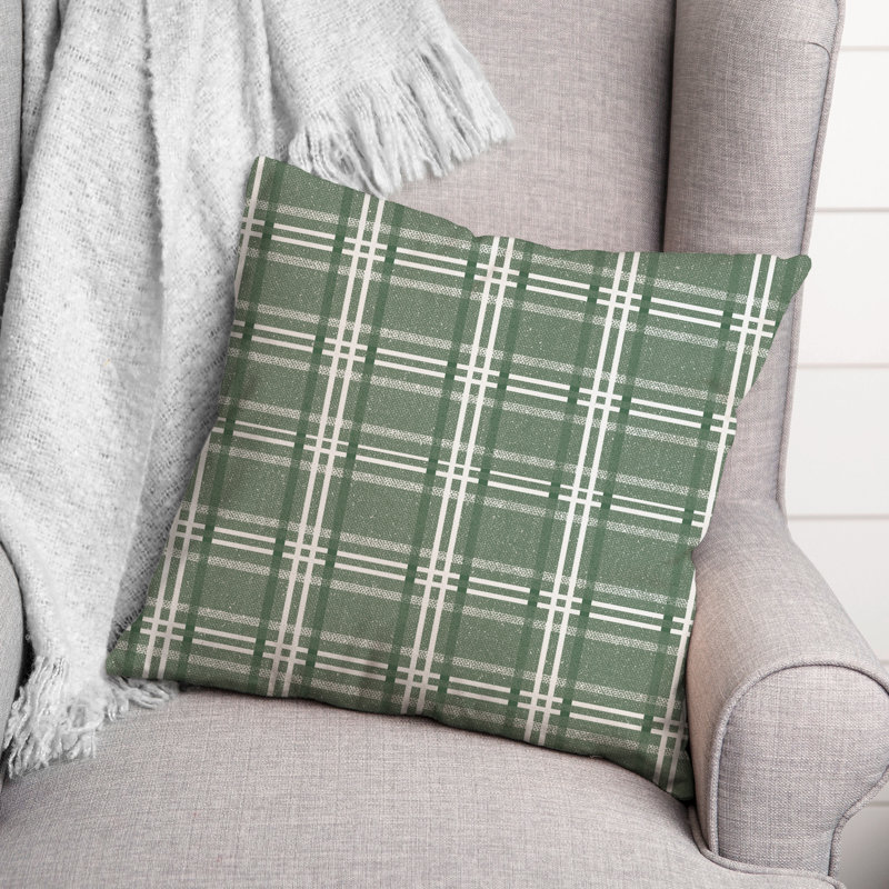 Abstract Outdoor Throw Pillow, 20" x 20", Green