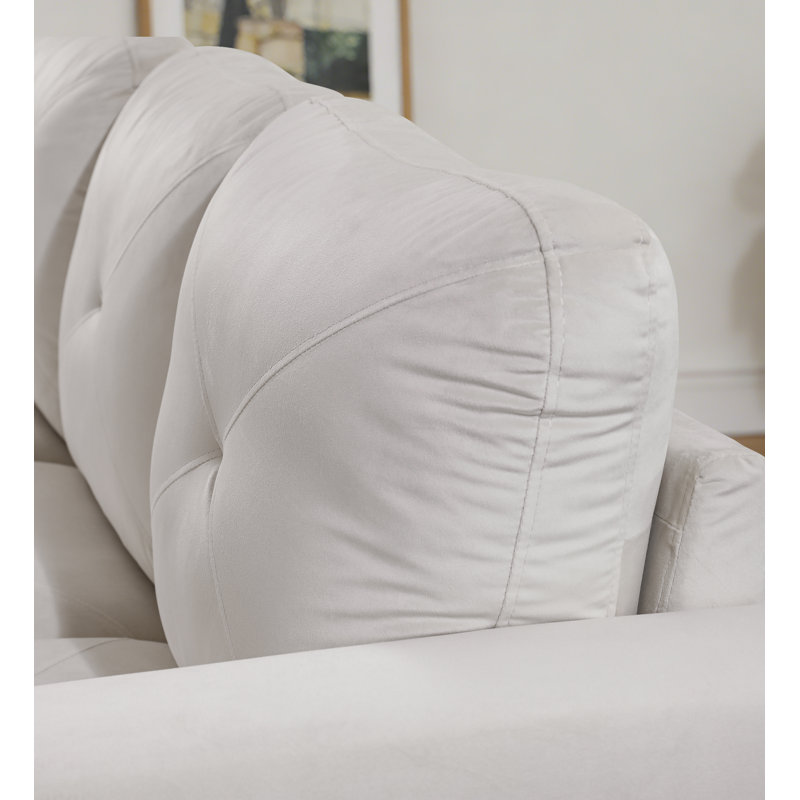Ensemble de canapé moderne en tissu minimaliste de trois pièces (siège double + siège simple + tabouret de rangement) avec ligne de pression tridimensionnelle blanche en X