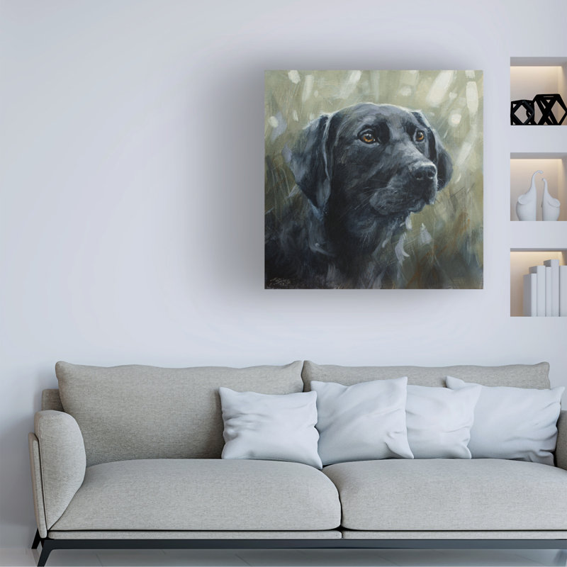 Art sur toile, Labrador noir, Labrador noir, H 35 po x l 35 po
