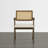 Upholstered Dining Chair with Woven Rattan Back-1784267719