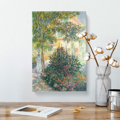 Camille in the Garden at Argenteuil by Claude Monet - Wrapped Canvas