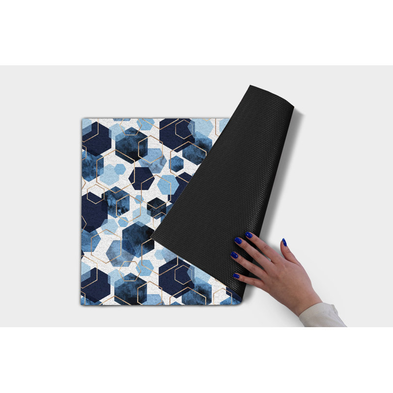 Non-Slip Geometric Outdoor Doormat, W60 x L90 cm