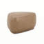 Britnae 26" Rounded Triangle Cocktail Ottoman, Tuscan Tan Brown Top Grain Leather