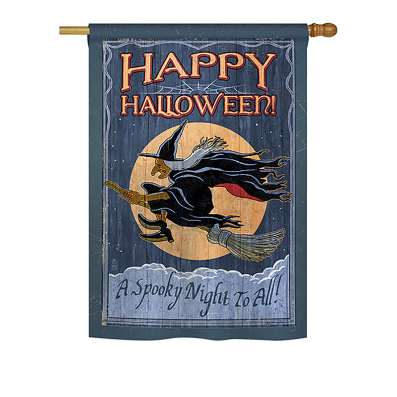 Drapeau de maison en polyester Swavar A Spooky Night to All, H 40 po x l 28 po