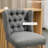 Upholstered Bar Stools with Nailhead Trim and Button Tufted Back (Set of 2)-1116660874