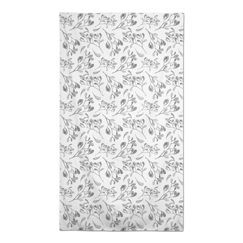 Nappe rectangulaire en polyester floral, gris